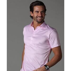 Collars & Co Original Dress Collar Polo Pink Gingham Large